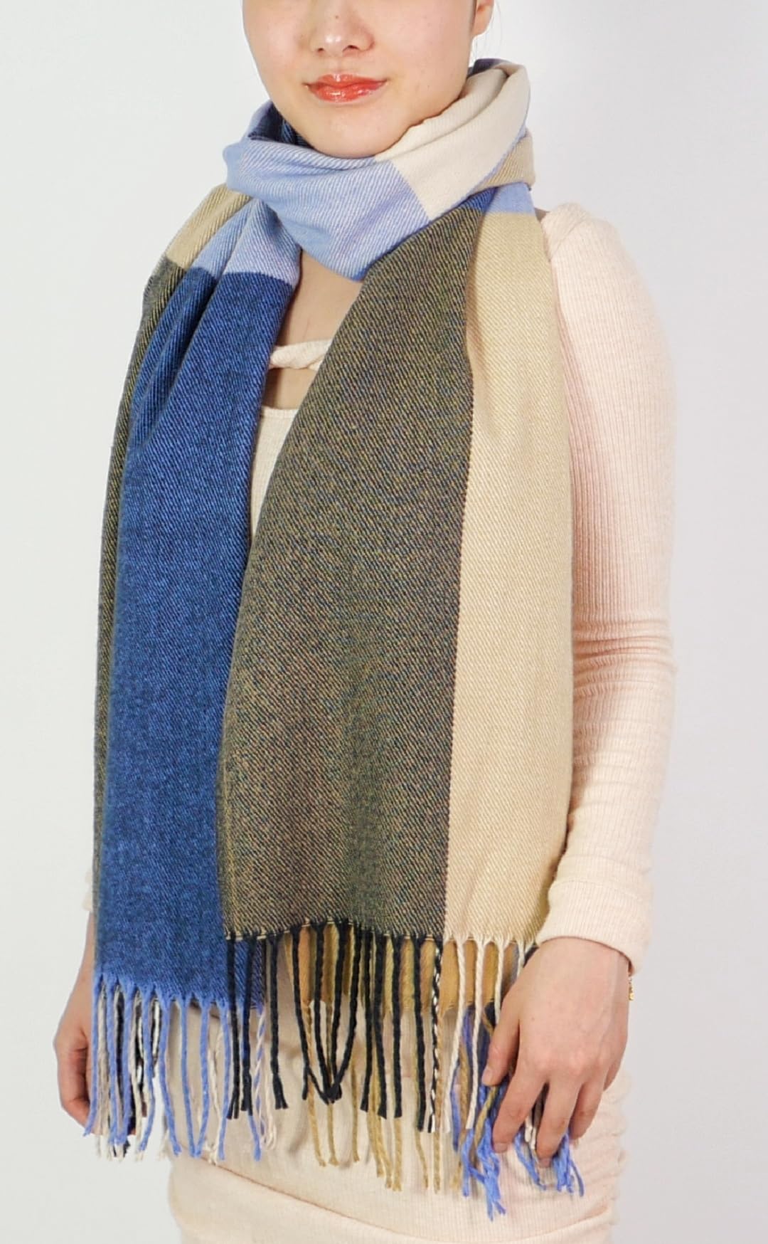 BARSDAR Women's Fashion Scarves Long Shawl Winter Thick Warm Knit Large Plaid Scarf
