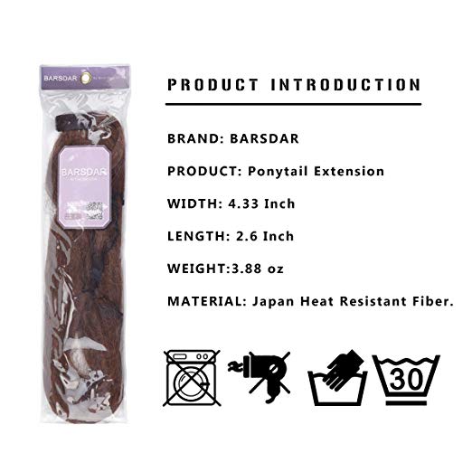 BARSDAR 26" Long Straight Ponytail Extension Wrap Around Synthetic Ponytail Clip in Hair Extensions One Piece Hairpiece Binding Pony Tail Extension for Women (24/613#Light Blonde mix Bleach Blonde Eve