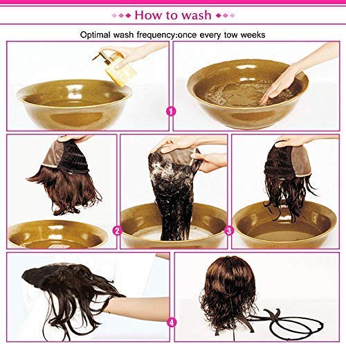 BARSDAR 27'' Brown Long Wavy Curly Wig Rose Net Full Head Wigs for Women Side Part Heat Resistant Synthetic Wigs with Light Bangs （8038）