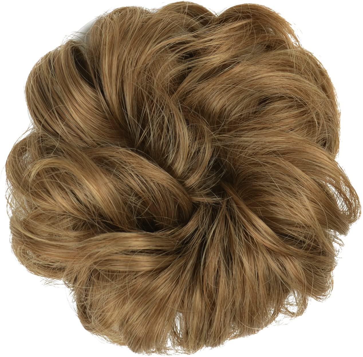 BARSDAR Synthetic Hair Bun Extensions Messy Hair Scrunchies Hair Pieces for Women Hair Donut Updo Ponytail- A16 Light Golden Brown & Medium Blonde