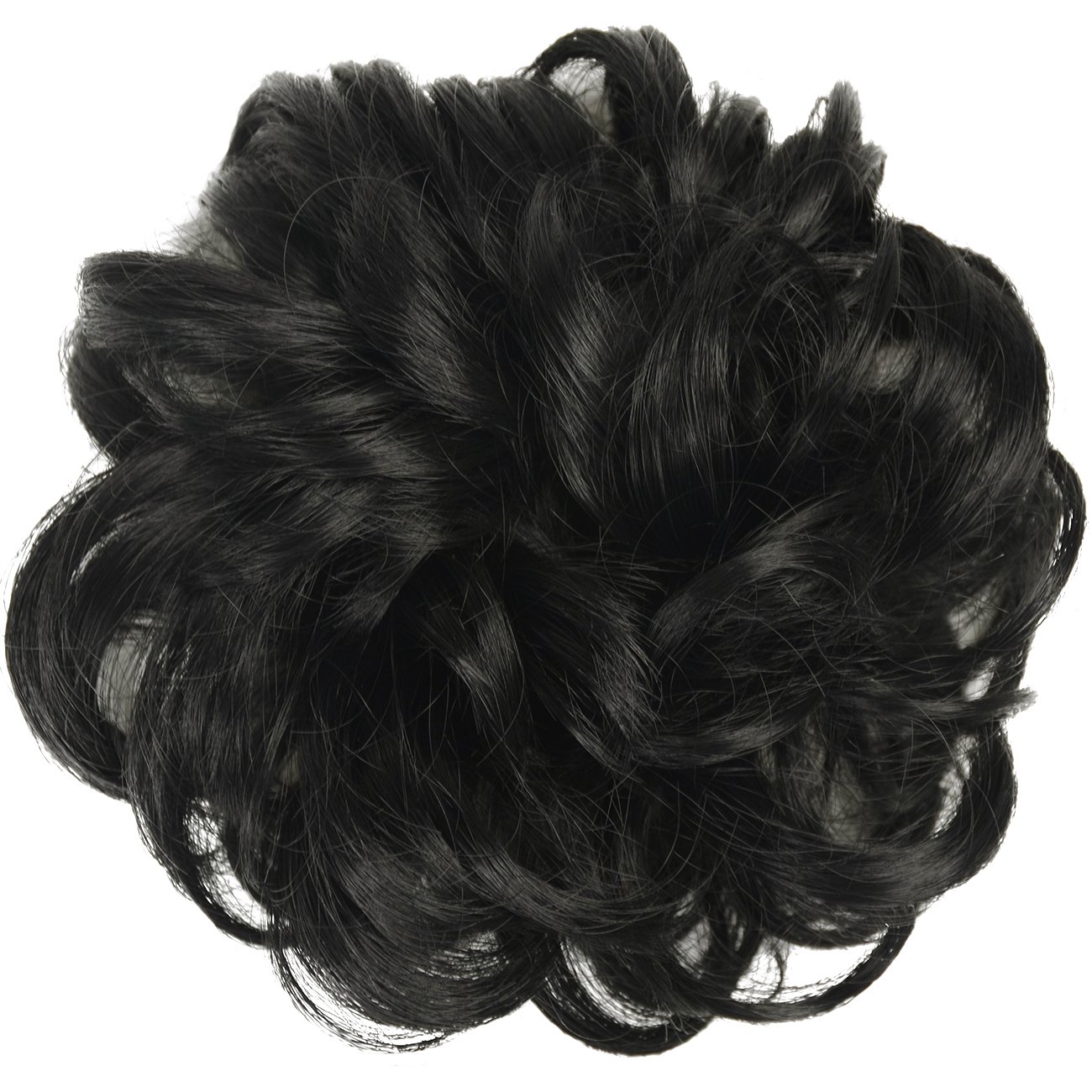 BARSDAR Synthetic Hair Bun Extensions Hairpiece Messy Hair Scrunchies for Women Updo ponytail Extensions - A01 Jet Black Scrunchie