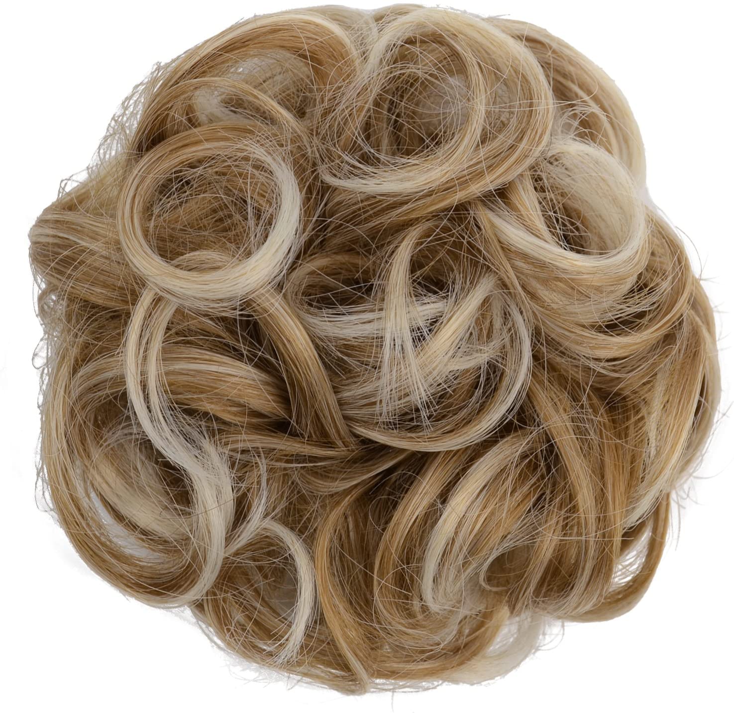 BARSDAR Messy Hair Scrunchies Hair Bun Extensions Hairpiece for Women Updo ponytail Extensions Scrunchie Hair Piece Hair Accessories - A19 Strawberry Blonde & Platinum Blonde
