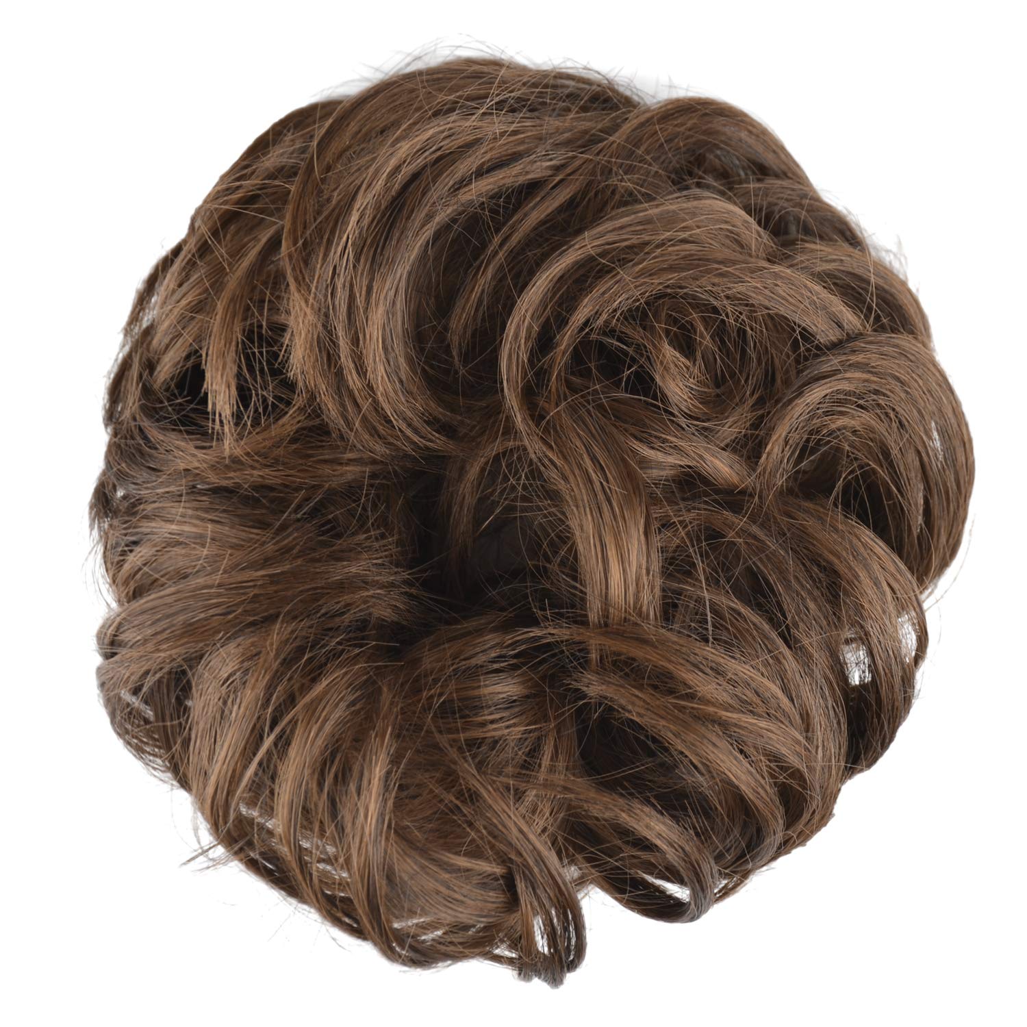 BARSDAR Synthetic Hair Bun Extensions Hairpiece Messy Hair Scrunchies for Women Updo ponytail Extensions - A10 Medium Brown & Light Auburn