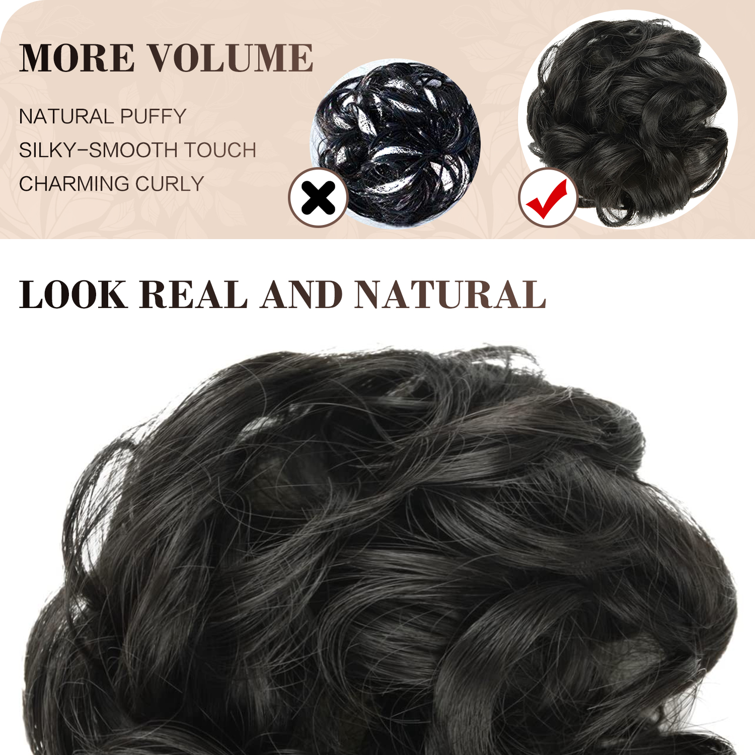 BARSDAR Messy Hair Scrunchies Hair Bun Extensions Hairpiece for Women Updo ponytail Extensions Scrunchie Hair Piece  Hair Accessories - A26 Blonde & Medium Brown