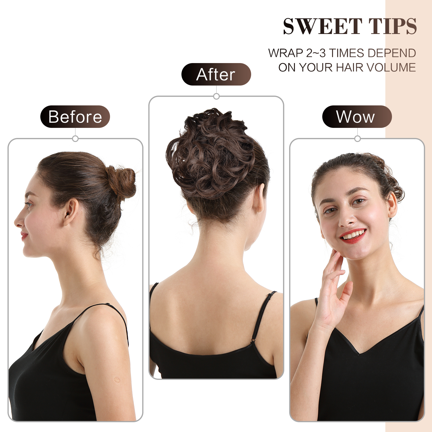 BARSDAR Messy Hair Scrunchies Hair Bun Extensions Hairpiece for Women Updo ponytail Extensions Scrunchie Hair Piece  Hair Accessories - A26 Blonde & Medium Brown