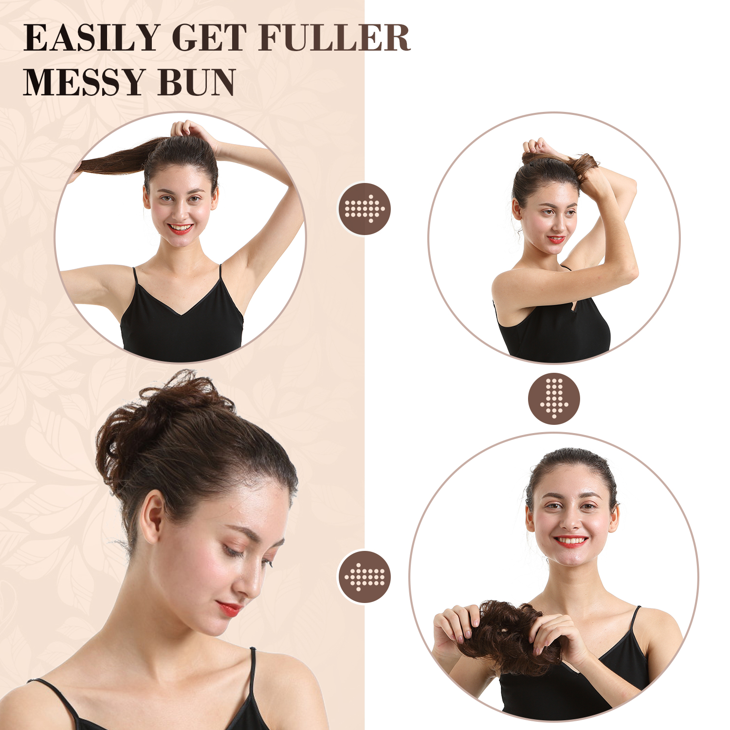 BARSDAR Messy Hair Scrunchies Hair Bun Extensions Hairpiece for Women Updo ponytail Extensions Scrunchie Hair Piece  Hair Accessories - A26 Blonde & Medium Brown