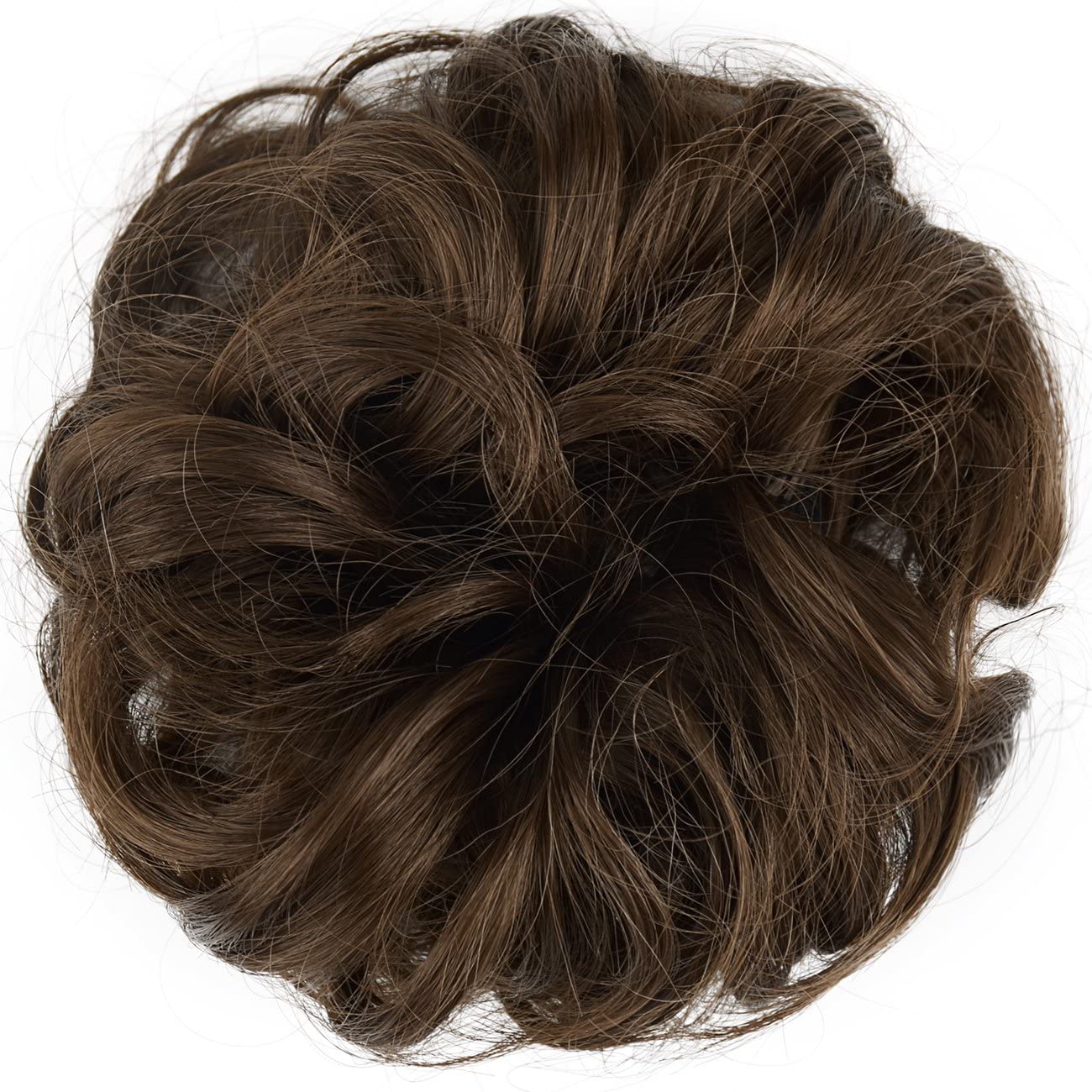 BARSDAR Messy Hair Scrunchies Hair Bun Extensions Hairpiece for Women Updo ponytail Extensions Scrunchie Hair Piece Hair Accessories - A06 Medium Chestnut Brown Scrunchie Hairpiece