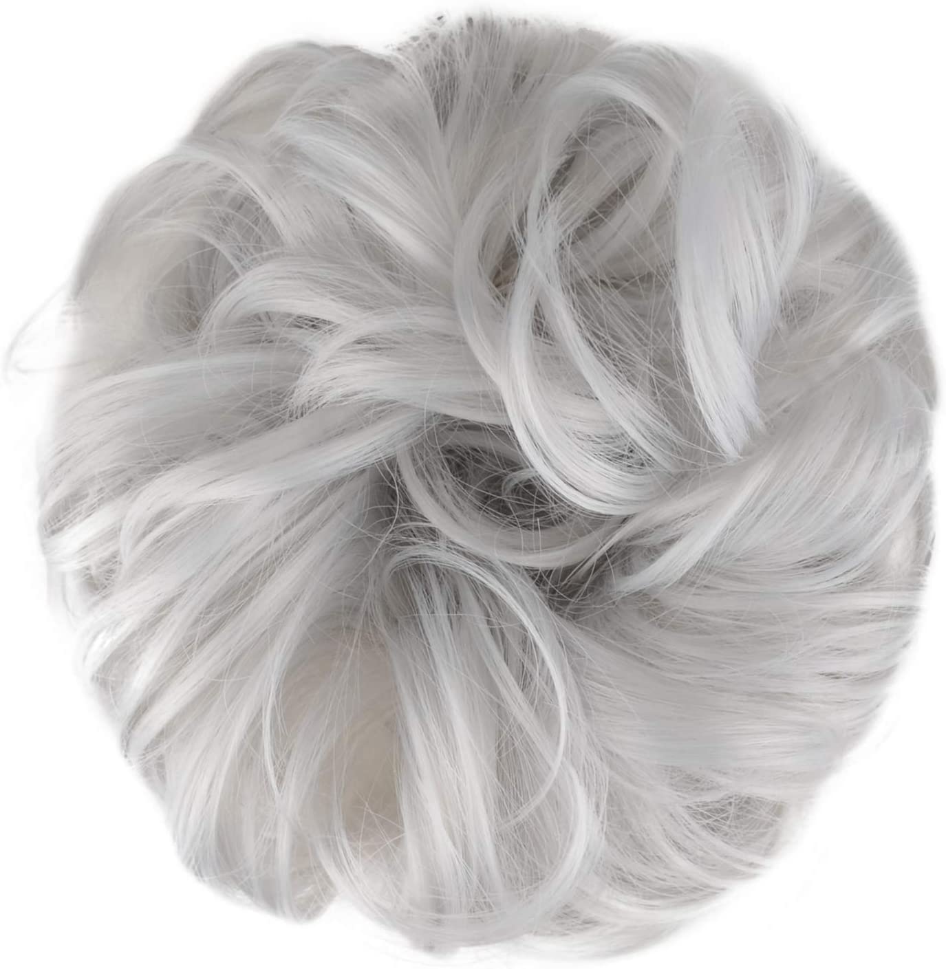 BARSDAR Synthetic Hair Bun Extensions Hairpiece Messy Hair Scrunchies for Women Updo ponytail Extensions - A25 Gray